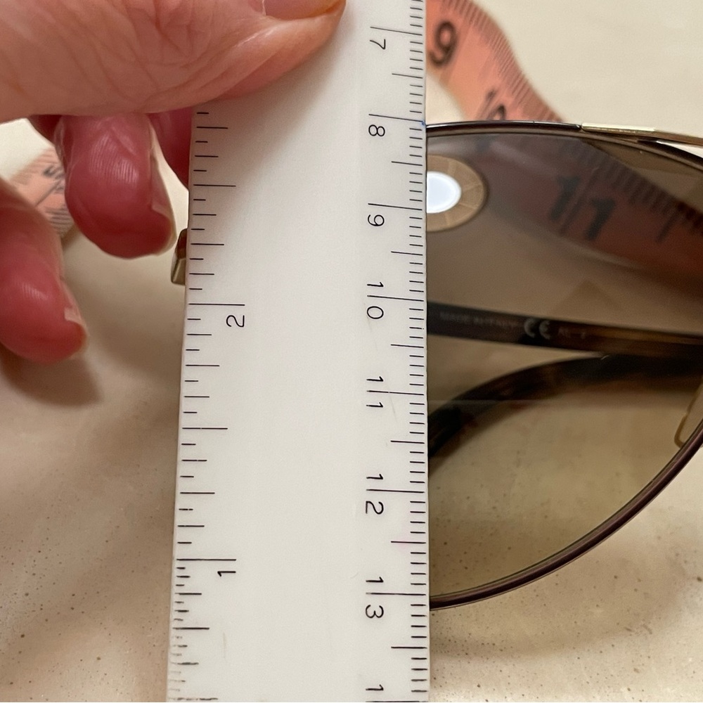 Auth EUC Gucci LOGO Aviator Sunglasses Gold HW tortoise brown gradient lenses - Picture 14 of 15